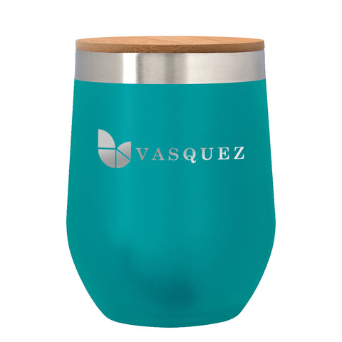 12 Oz. Vinay Stemless Wine Glass With Bamboo Lid