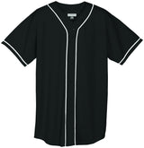 Wicking Mesh Button Front Jersey with Braid Trim