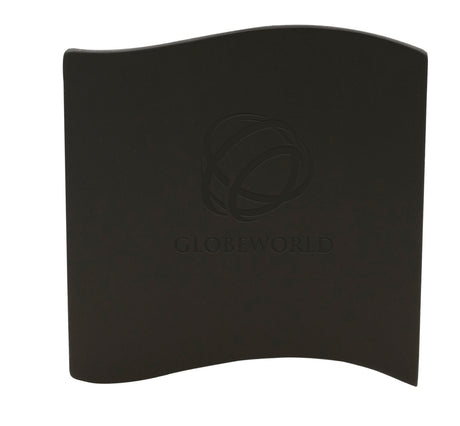 Wave Shaped single coaster black, Thick European Bonded Leather - no backing