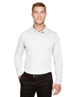 000164 Devon and Jones CrownLux Performance® Men's Plaited Long Sleeve Polo