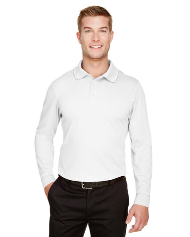 000164 Devon and Jones CrownLux Performance® Men's Plaited Long Sleeve Polo