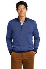 Brooks Brothers Washable Merino Birdseye ¬º-Zip Sweater