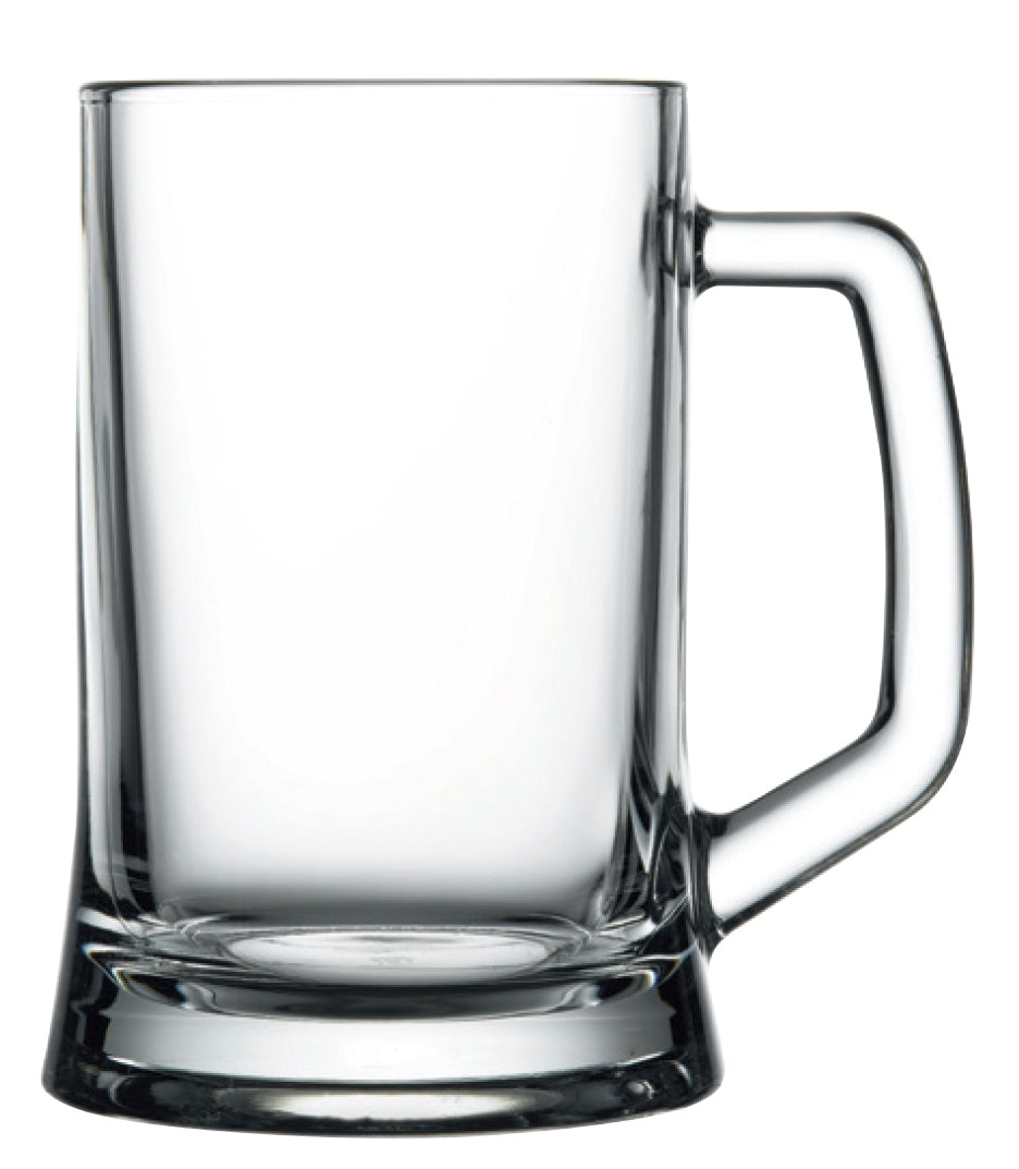 Mainz 22oz heavy base clear glass handled mug