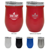 8 Oz. Glass And Stainless Steel Wine Tumbler