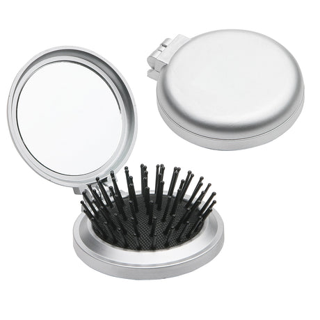 Travel Disk Brush & Mirror
