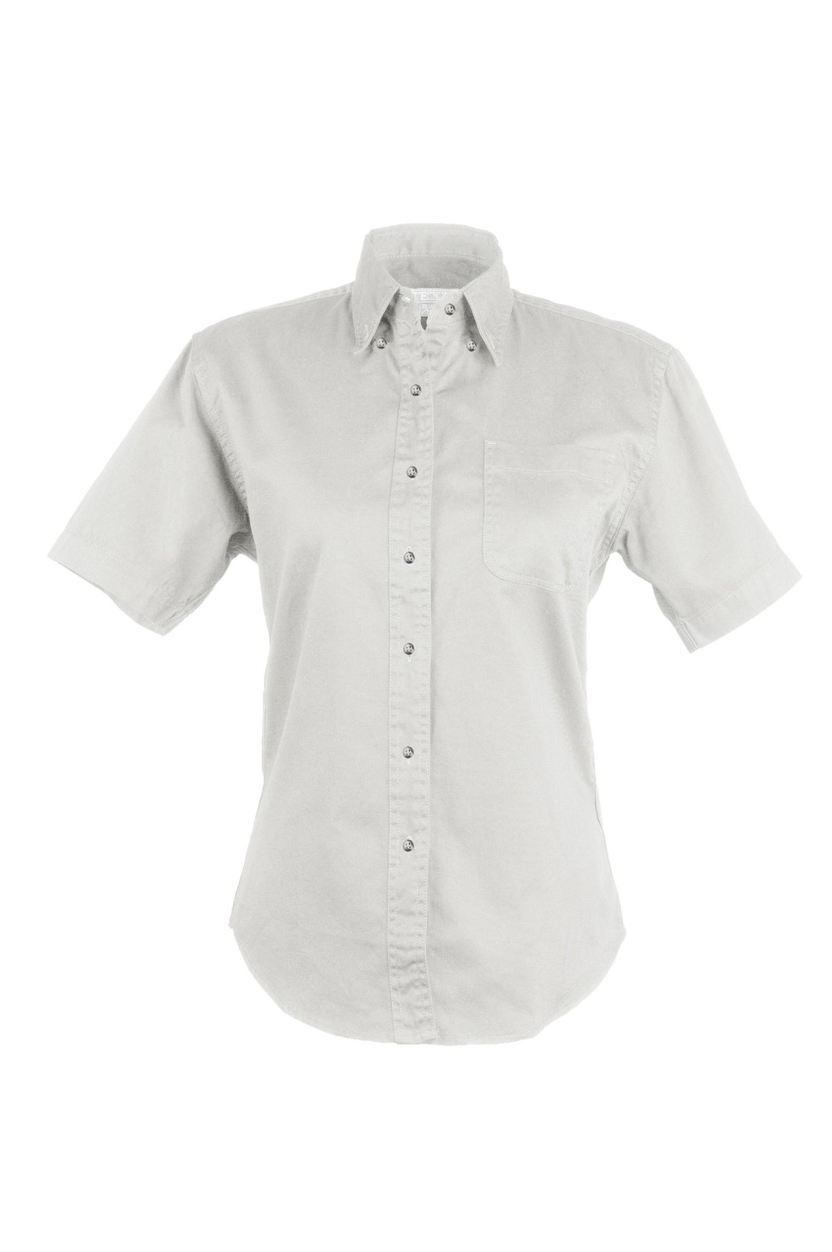 Ladies 100% Cotton Twill Short Sleeve Shirt (White) (XS-2XL)