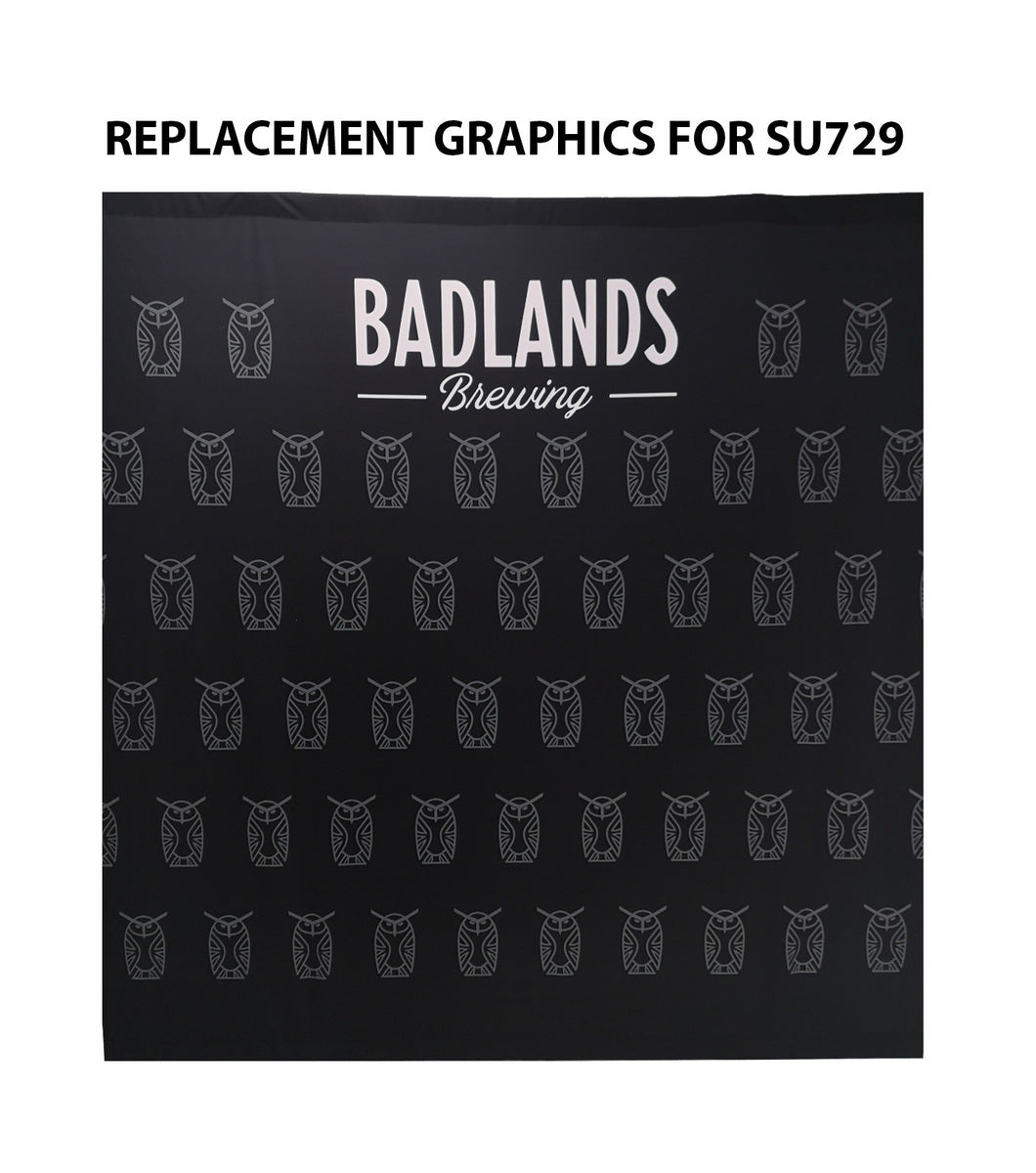 72 Hr Fast Ship - Replacement Full Color Graphics for 8' Display, Media Wall, Backdrop SU729