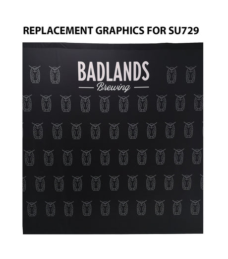 72 Hr Fast Ship - Replacement Full Color Graphics for 8' Display, Media Wall, Backdrop SU729