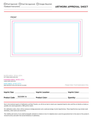 Swim Towel in Microfiber Dri-Lite Terry, 30x60, Sublimated Edge to Edge 1 side