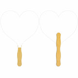 Heart Glued Hand Fan (1 Side/ Four Color Process Imprint)