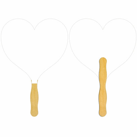 Heart Glued Hand Fan (1 Side/ Four Color Process Imprint)