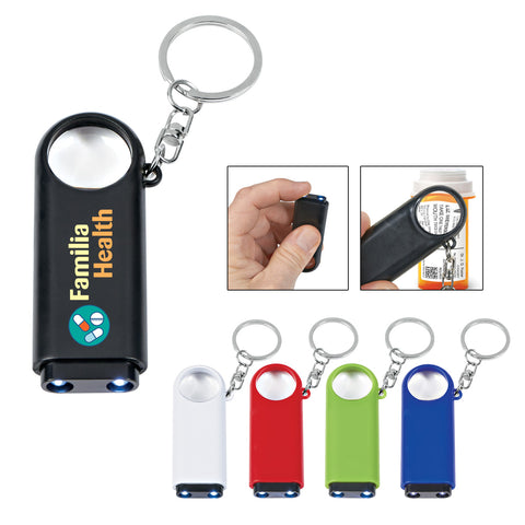 Magnifier And Led Light Key Chain