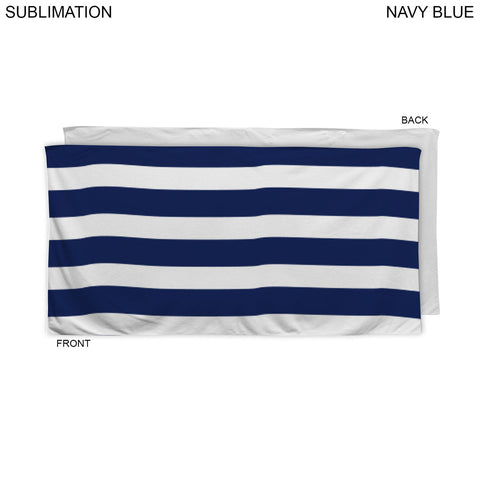 48 Hr Quick Ship - Cabana Stripe Sublimated, Absorbent Microfiber Dri-Lite Terry Beach Towel, 30x60