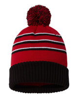 Richardson® Stripe Pom Cuffed Beanie
