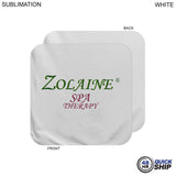 48Hr Quick Ship - Plush and Soft White Velour Terry Cotton Blend Face Cloth, 12x12, Sublimated