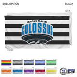 48Hr Quick Ship - Cabana Stripe Sublimated, Heaviest Weight, Plush Velour Terry Beach Towel, 30x60
