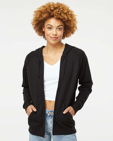 Independent Trading Co. Unisex Special Blend Raglan Full-Zip Hooded Sweatshirt