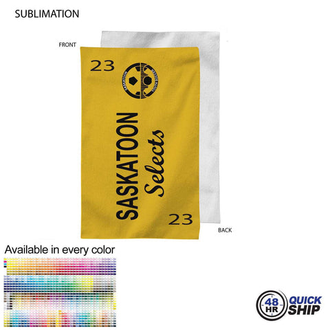 48 Hr Quick Ship - Team Towel in Plush and Soft Velour Terry Cotton Blend, 12x18, Sublimated