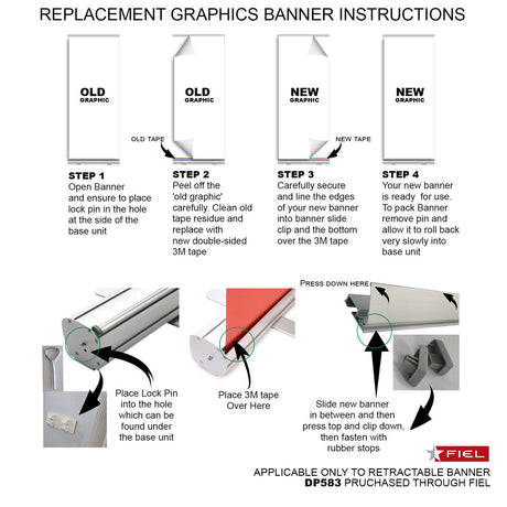 72 Hr Fast Ship - Replacement Graphics, 33.5x79, for Premium Retractable Banner, DP583