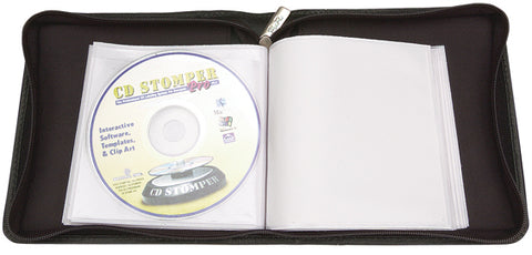 Zippered CD/DVD Holder, genuine top grain leather