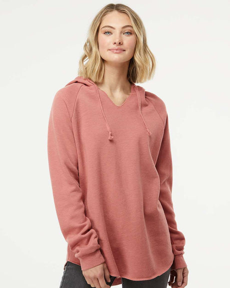 Independent Trading Co. Women's Lightweight California Wave Wash Hooded Sweatshirt