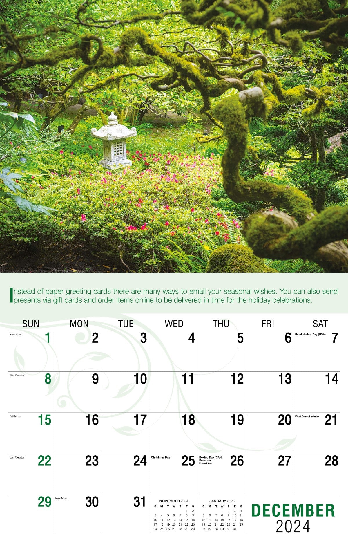 Galleria Wall Calendar 2025 Go Green Calendar