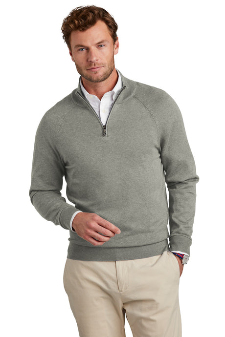 Brooks Brothers Cotton Stretch ¬º-Zip Sweater