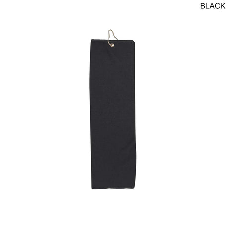 Microfiber Dri-Lite Terry Colored Golf Towel, Trifold Brass Grommet and Hook, 18" length, Blank