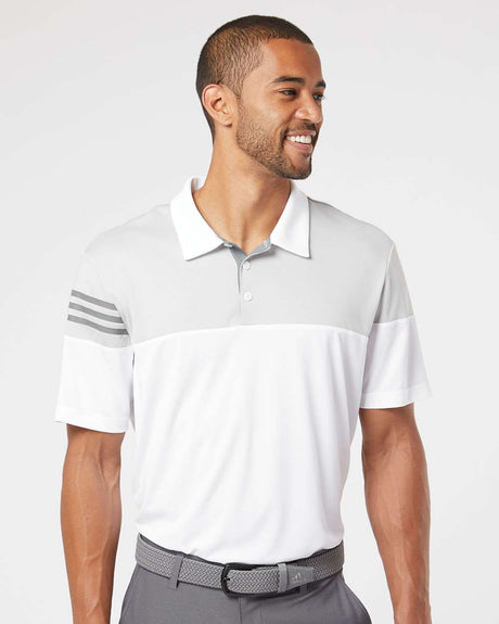 Adidas Heather 3-Stripes Colorblock Polo Shirt