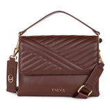 FAUVE COLLECTION-Vegan Leather Front Flap Crossbody Bag