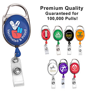 "Oberlin" 30" Cord Retractable Carabiner Style Badge Reel and Badge Holder (Patent D539,122)