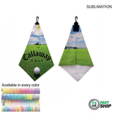 72 Hr Fast Ship - Microfiber Suede Shammy Golf Towel, Triangle Shape, 11x17, Sublimated