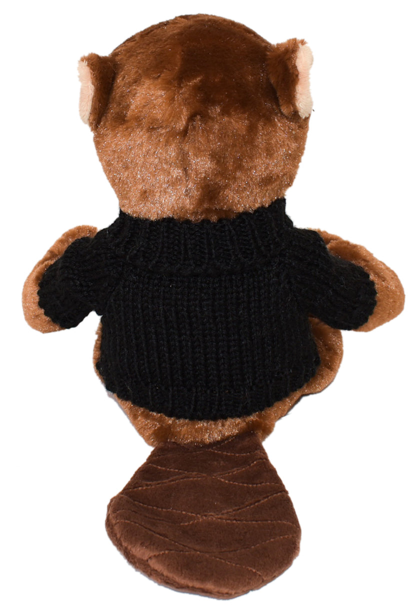 11" Bucky Beaver w/Hand Knit Embroidered Sweater