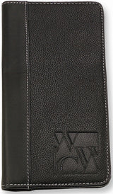 Passport Ticket Holder top grain leather black with white stitch