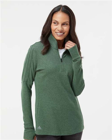 Adidas® Women's 3-Stripes Quarter Zip Sweater