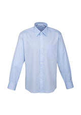 Luxe 100% Cotton Mini Herringbone Men's Long Sleeve Shirt