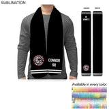 Team Scarf in Ultra Soft and Smooth Microfleece Sarf, 8x60, Sublimated Edge to Edge BOTH sides