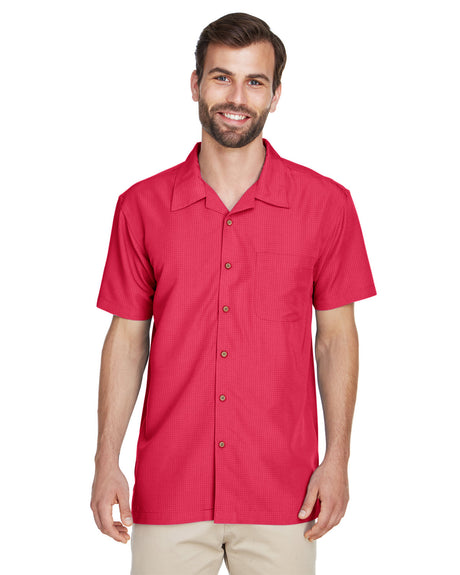 Harriton Men's Barbados Textured Camp Shirt