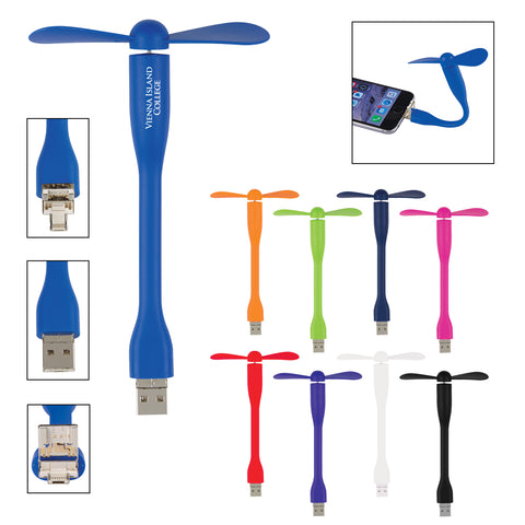 Mini Usb Fan With 3-way Connector