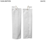 48Hr Quick Ship-Microfiber Dri-Lite Terry Golf Towel, 18" length, Trifold Grommet & Hook, Sublimated