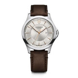 Alliance Silver Dial Watch w/Brown Leather Strap