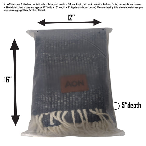 Personalized Wool Blanket Deluxe, 50x60, with Lasered logo patch, NO SETUP CHARGE