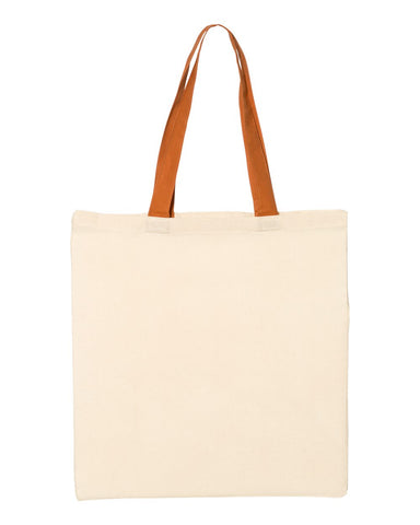 Q-Tees™ Economical Tote w/Contrast-Color Handles
