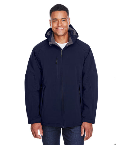 000187 NORTH END Men's Glacier Insulated Three-Layer Fleece Bonded Soft Shell Jacket with Detachable Hood
