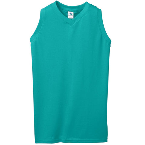 Girls' Sleeveless V-Neck Poly/Cotton Jersey
