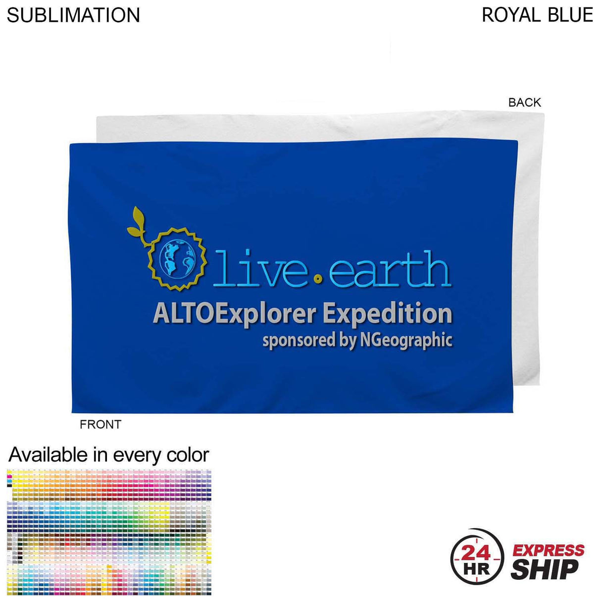 24 Hr Express Ship - Plush Velour Terry Cotton Blend Colored Hand, Fitness Towel, 15x25, Sublimated