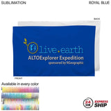 24 Hr Express Ship - Plush Velour Terry Cotton Blend Colored Hand, Fitness Towel, 15x25, Sublimated