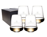 ~Stemless Wings Riesling, 16.23oz RIEDEL crystal stemless glass S/4 in a Midnight black gift box