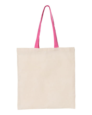 Q-Tees™ Economical Tote w/Contrast-Color Handles