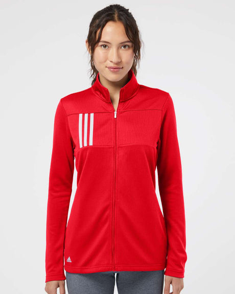 Adidas Women's 3-Stripes Double Knit Full-Zip Pullover